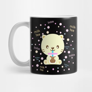 Aesthetic Cat Drinking Boba Mug